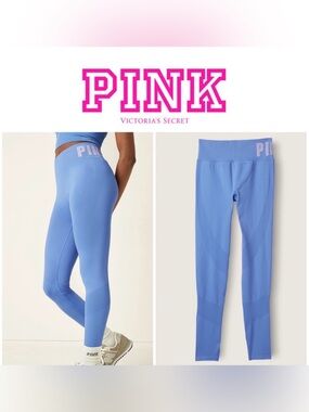 PINK by Victoria’s Secret Blue Seamless High-Waisted Leggings | Medium